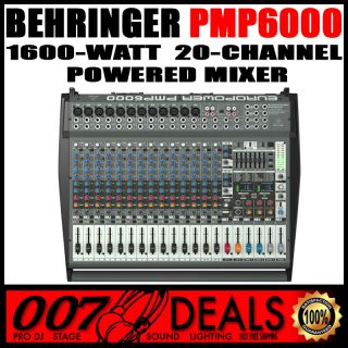 Behringer PMP6000 Pro Audio DJ PA 1600 Watt 20 Channel Powered Mixer w 