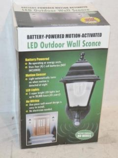   40219 Battery Powered Motion Activated LED Outdoor Wall Sconce
