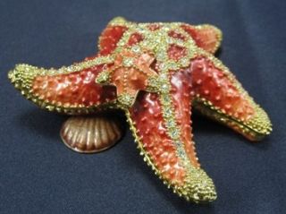 Swarovski Bejeweled Starfish Trinket Box with Necklace