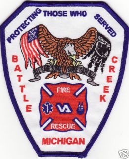 Battle Creek MI Michigan VA Hospital Fire Rescue Patch