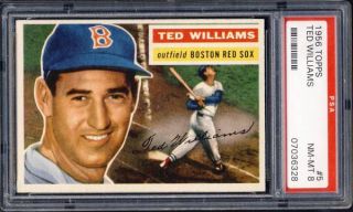 1956 Topps Ted Williams 5 PSA 8 White Back
