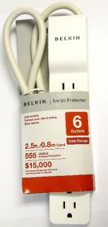 Belkin 6 Outlet Power Strip Surge Protector for PC TV