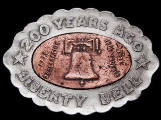 051109113 vintage 1976 200 years ago liberty bell belt buckle