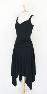 BCBG Paris Black Asymmetrical Stretch Sleeveless Cocktail Dress Size M 