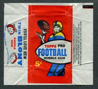 1957 Topps Football Five Cent Wax Pack Wrapper EX MT