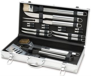    Outdoors 20 Piece Stainless Steel Barbecue BBQ Set w Storage Case