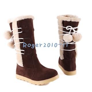   Warm Low Heel Boots Mid Calf Fashion Shoes US All Size B428
