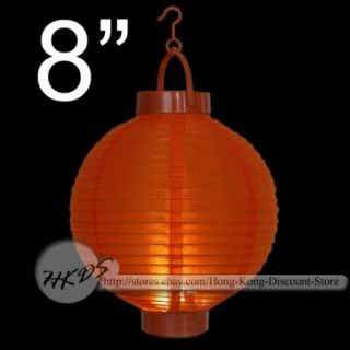 Battery Operated Orange Silk Lantern Wedding New 46