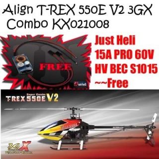   Rex 550E V2 3GX Combo KX021008 JH 15A Pro 60V HV BEC S1015 Free