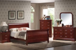   Louis Philippe Styled Modern Luxury 4 Pcs Queen Bed Room Set Furniture