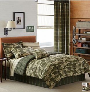 Camouflage Forces Boys Twin Comforter 6pc Bed in A Bag