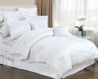 PIECE WHITE BEDDING SET INCLUDES COMFORTER. KING & QUEEN SIZE 
