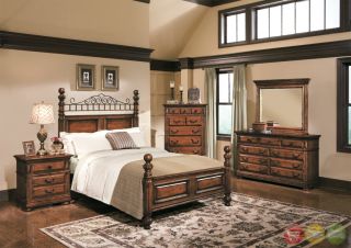 Seven Oaks King Bed Bedroom Furniture Set Suite Rustic