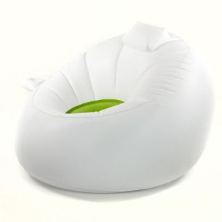 Smart Air Beds Large UFO Inflatable Beanless Bean Bag Chair (White 