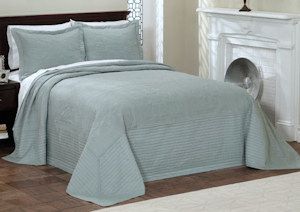   ELEGANCE INTO YOUR VERY OWN BEDROOM WITH THIS PRETTY BLUE BEDSPREAD