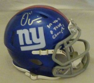 OSI Umenyiora Autographed Signed New York Giants Mini Helmet w SB XLII 