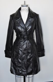 New Authentic BeBe Leatherette Rain coat Jacket Size Small S
