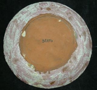 Beatrice Wood Lava Glaze Stick Figure Illustrated Platter