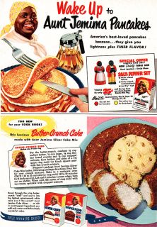 Aunt Jemima and Uncle Mose Salt & Pepper Offer PANCAKE READY MIX ‘51 