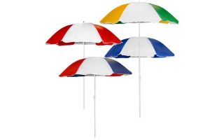 Foot Adjustable Nylon Beach Umbrella for UV Protection Wind 