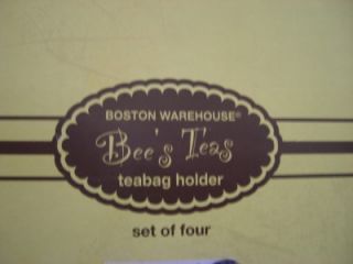 Bees Teas Teabag Holder Set Boston Warehouse Ceramic