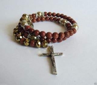 Rosary Bracelet Rosario En Brazalete Con Medalla De San Benito