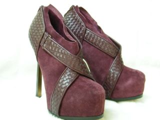BEBE Shoes Heel Platform Shayla Burgundy Suede NWG 184503