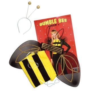 Adult Fancy Dress Party Bumble Bee Set Wings Top Antennae Bobbers 