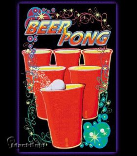 beer pong black light reactive poster