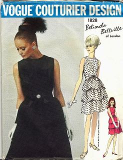   70s Vogue Couturier Dress Pattern Belinda Bellville Uncut 14 34