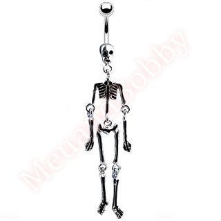 product name black skeleton navel dangle specifications 316l surgical 