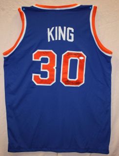 Bernard King Autographed New York Nets Blue Jersey Authenticated by 