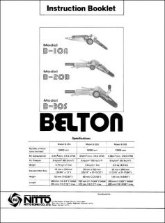 Belton B 10A B 20B B 30s Instruction Parts Manual