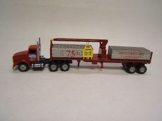 Winross Beavertown Block 75th Anniversary Flat Bed with Load and Crane 