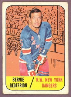 1967 68 Topps Hockey 29 Bernie Geoffrion N Y Rangers
