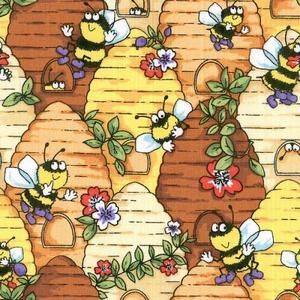Be My Bugs Beehive Bee Fabric Honey Bumble Bees Novelty Quilting 