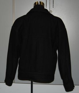 Jhane Barnes Black Wool Blend Jacket Coat Mens Large