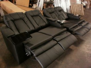 Seatcraft Bellagio Row of 4 Seats Dual Loveseats Home Theater Seating 