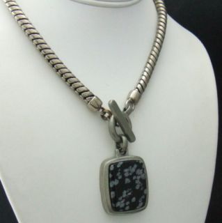 Ben Amun Pewter Toggle Large Art Glass Chunky Necklace
