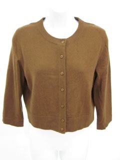 Belford Brown Cashmere Button Up Cardigan Sweater Sz M