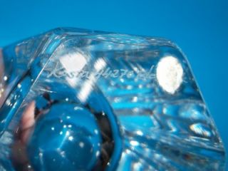 Kosta Boda Bengt Edenfalk Heavy Crystal Hexagonal Art Glass Vase 44270 