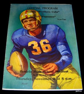 Benicia Panthers Cubs vs Armijo Papooses 1950 High School Football 