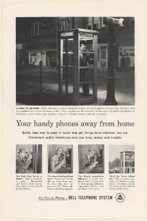 1958 Bell Telephone System Phone Booth Your Handy Phones Away from 