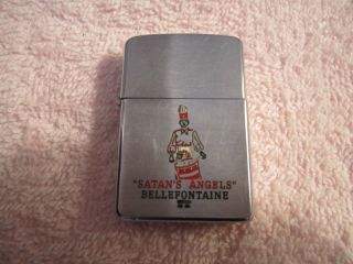 Vintage 1955 Satans Angels Bellefontaine Zippo Lighter Pat 2517191 