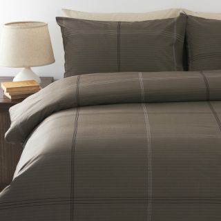 BENTLEY MOCHA 3 Pce Queen Bed Size Quilt Doona Cover Set 250TC Percale 