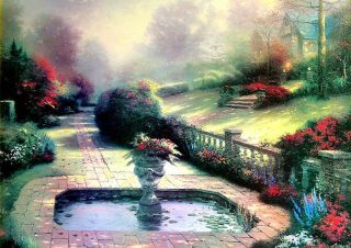 Gardens Beyond Autumn Gate 12x16 Classic Edition Framed Thomas Kinkade 