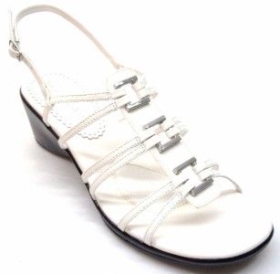 Bella Vita Womens Deidre White Strappy Wedge Sandal Size 11 WW