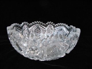 Vintage Nucut Imperial Glass Co Bellaire Ohio Saw Tooth Serving Bowl B 