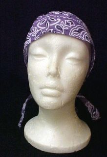 Lilac Paisley Chemo Cancer Head Cover Hat Durag