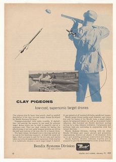 1959 Bendix Clay Pigeons Supersonic Target Drones Ad